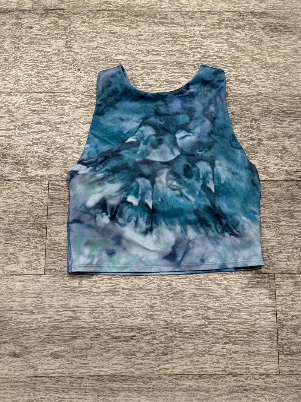 Athleta Blue Tie-Dye Crop Sports Top